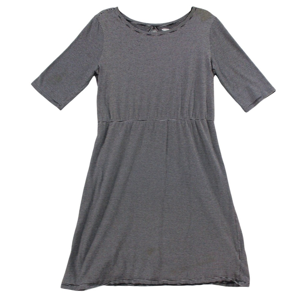 Old Navy Womens Navy White Striped Elbow Sleeve Empire Waist Knit Dress XXL